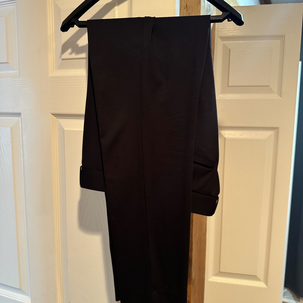 Athletic Fit Stretch Suit Pants - Black